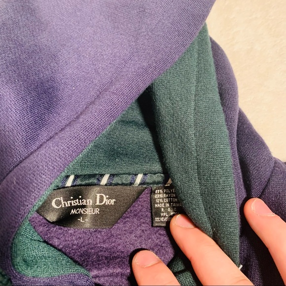 Christian Dior Monsieur Men’s Henley Soft Hoodie Sweatshirt Sz L - Picture 6 of 8